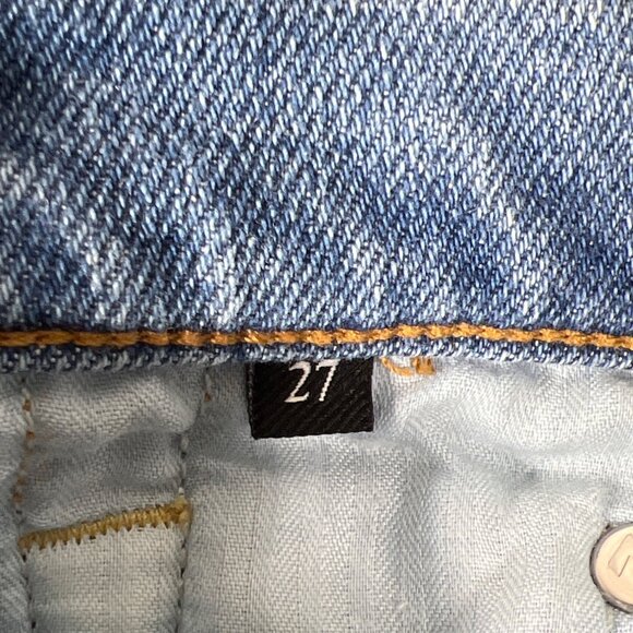 7 FOR ALL MANKIND Luxe Vintage High Rise Button Fly Jo Chew Hem Jeans Sz 27 - Picture 6 of 8